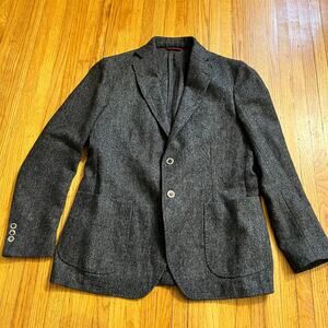 Tombolini Blazer Mens EU 52 US 40 Wool Gray Sport Coat Jacket 2 Button
